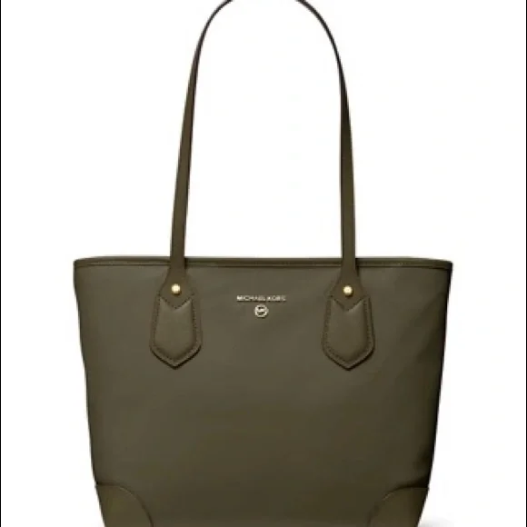 Michael Kors Eva Small Nylon Top Zip Bag olive green - Picture 3 of 4